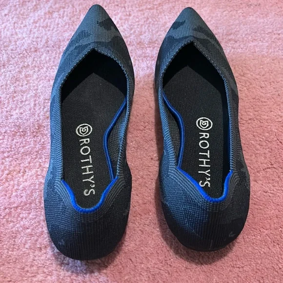 Rothy’s retired The Point Flats Black/Grey Camo - Picture 6 of 17